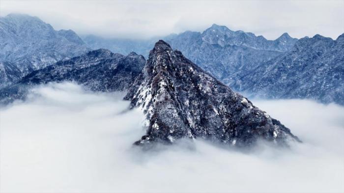 陜西西安：霧凇云海扮靚秦嶺
