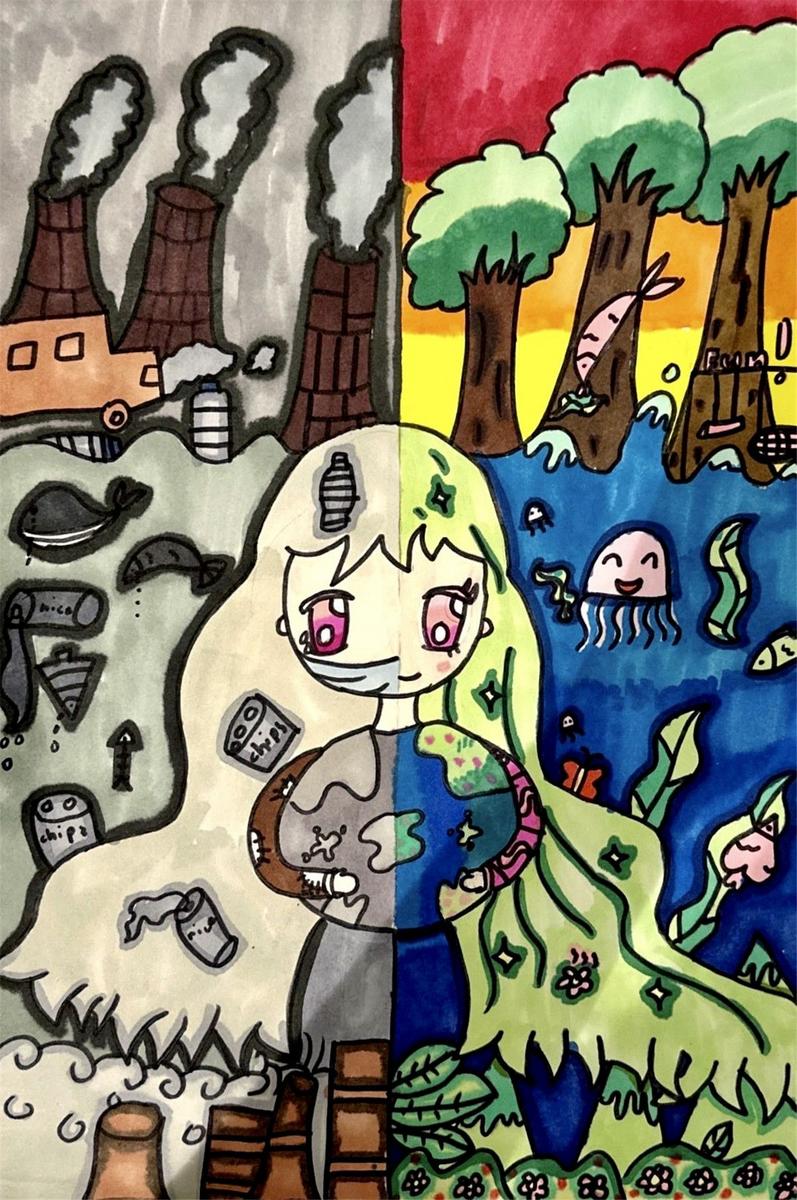 《向右走，守護(hù)那一抹綠》 趙桾然 7歲