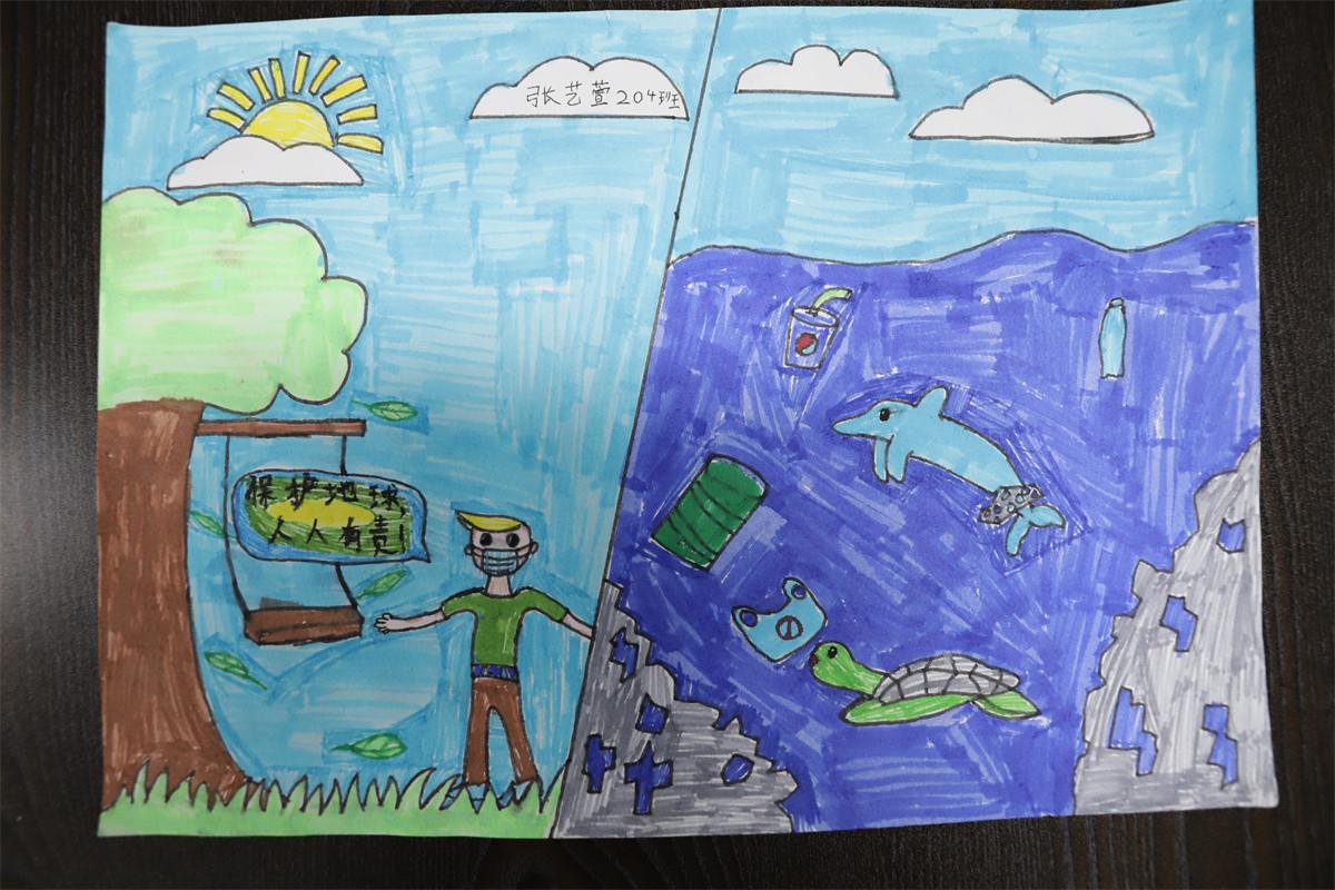 《保護(hù)環(huán)境，人人有責(zé)》 張藝萱  8歲